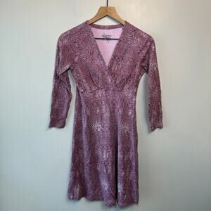 Patagonia Women's Metairie Wrap Dress Long Sleeve Printed Cotton Size X-Small